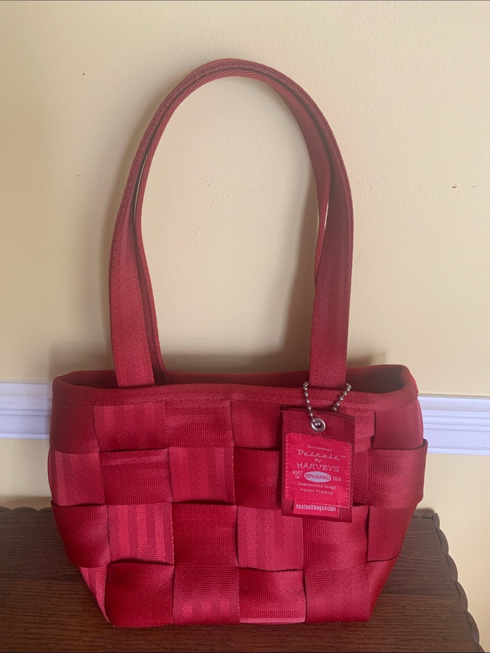 Harveys Seatbelt Red Woven Tote Bag